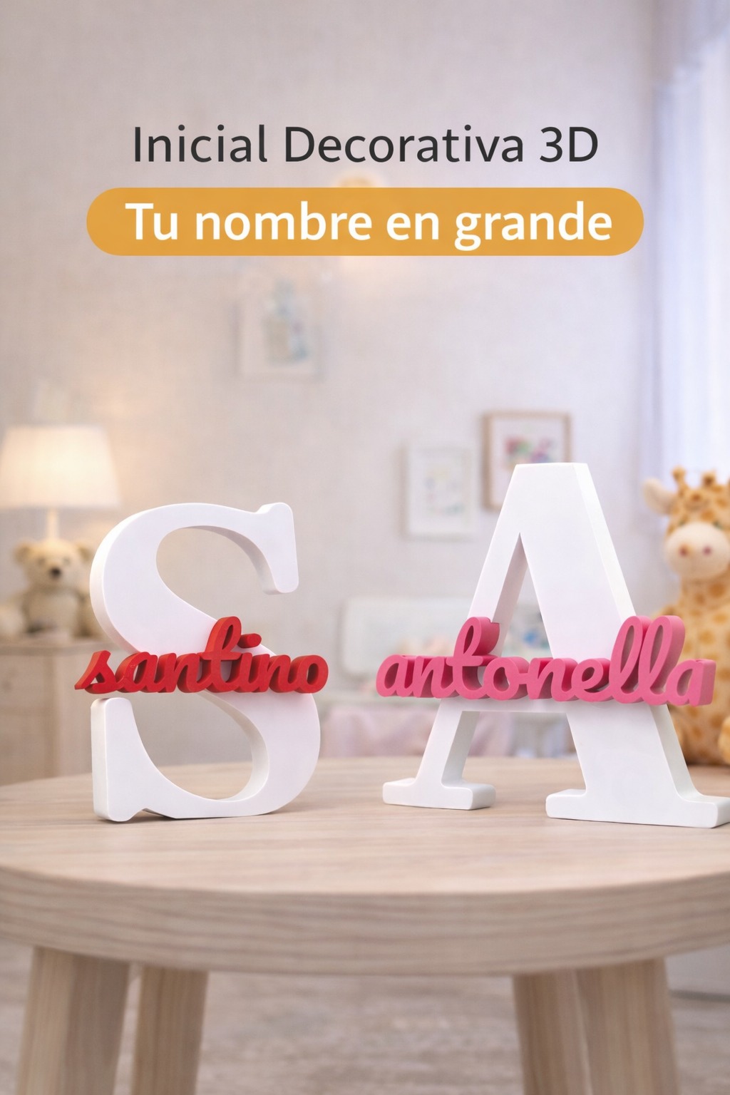 Inicial decorativa 3D sin luz